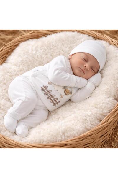 BYS BABY FASHION 100% Cotton Cute Lamb Patterned 10 Piece Newborn Baby Boy Ho...