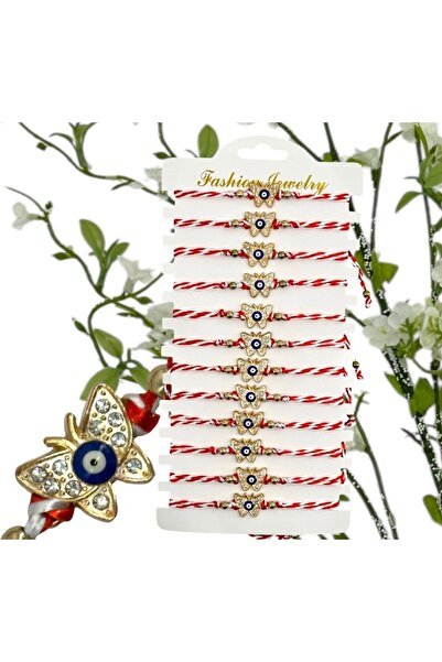 Handmade Martisoare- Set de 12 brățări cu șnur împletit și închidere reglabilă