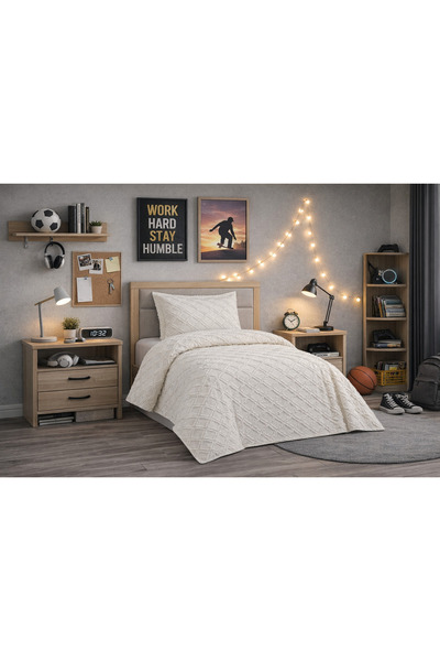 Ceyizza Yumosh Series Single Person Pike/Bedspread Set (2 Pieces)