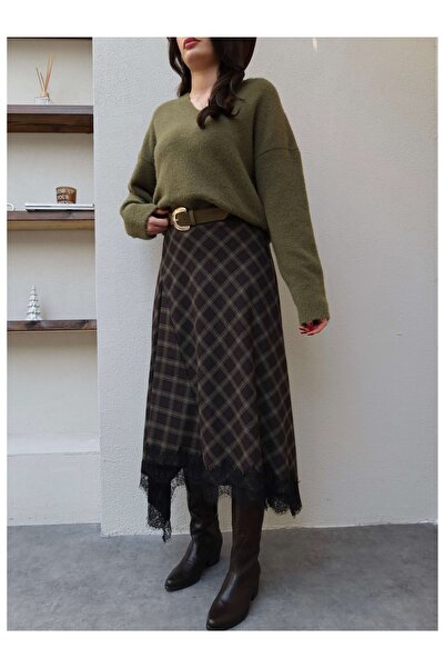 ESRAHELVACI Plaid Lace Skirt