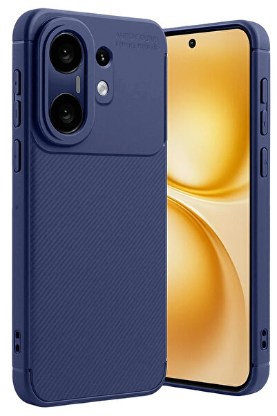 BSN STİL غطاء كربوني بتركيز تلقائي لهاتف فيفو X200 FE - أزرق داكن 1058986