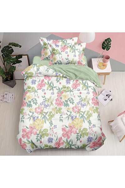 OEM Bed Linen, Satin Fleece, 1 Person, 150x220 cm, 4 Pieces, Wildflower Print...