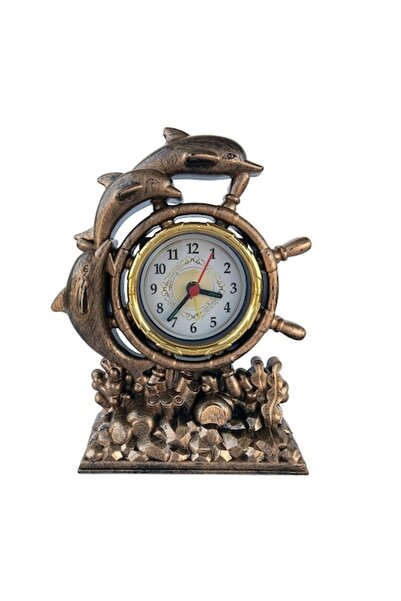 OEM Plastic Table Clock in the Shape of a Steering Wheel with Dolphins