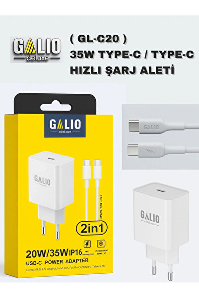 Galio Deluxe GL-C20 35W Type-C Hızlı Şarj Aleti USB-C to USB-C Kablolu