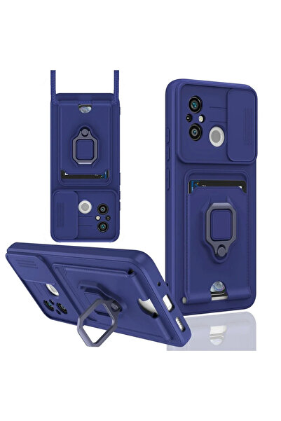 BSN STİL حافظة BSNSHOP لهاتف Xiaomi Redmi 12C من السيليكون مع حامل لبطاقة الز...