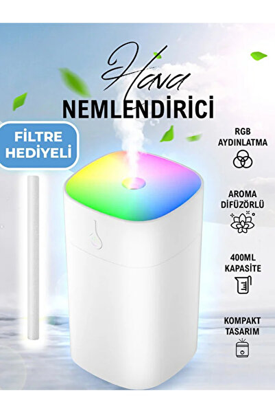 ERDİNEKS Araç İçi ve Masaüstü RGB Işıklı Mini Hava Nemlendirici USB Ultrasoni...