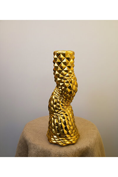 AKUA TAHTA Modern Design Stone Patterned Polyester Vase - 40 cm