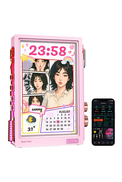 DIVOOM Times Frame 10.1 Akıllı Kişiselleştirilebilir Dijital Çerçeve, 64GB Pembe