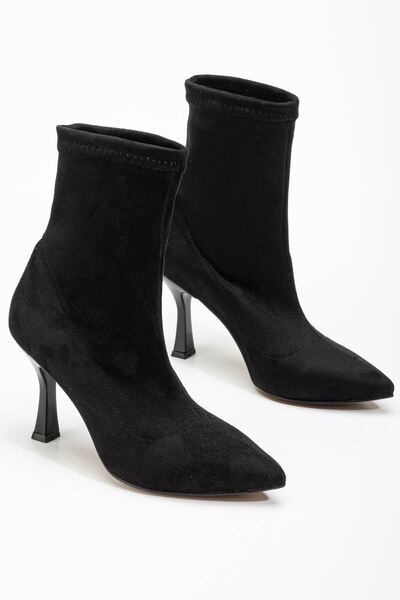 Zerenyus ZRİN-023 Ghete de damă elastice din piele intoarsa neagra premium, c...