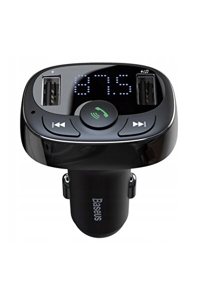 Baseus Modulator FM auto + încărcător 2x USB-A, afișaj LED, transmițător radi...