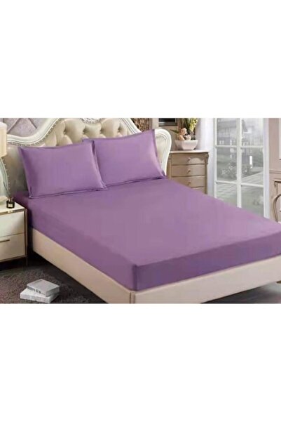 OEM Cuvertură de pat și 2 fețe de pernă cu elastic, tip jersey cu nervuri, 2 ...