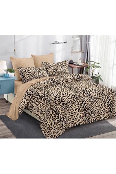 OEM Double Bed Linen Set 6 Pieces, Satin Finishing, Animal Print
