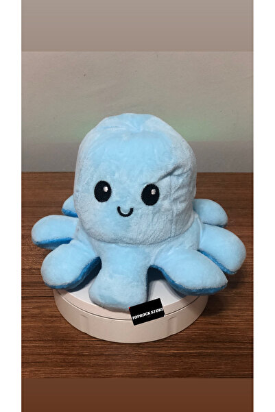 TOPROCKSTORE Mod Değiştiren Ahtapot Duygulu İki Yüzlü Peluş Oyuncak 20 Cm Hed...
