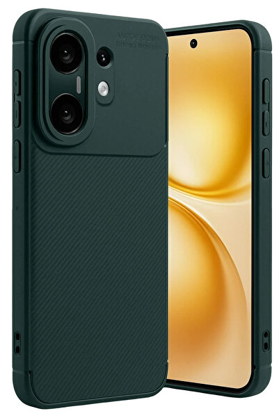 BSN STİL غطاء كربوني بتركيز تلقائي لهاتف فيفو X200 FE - أخضر داكن 1058986