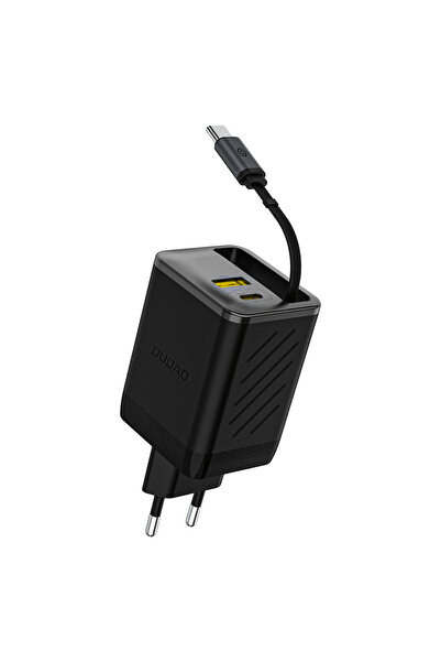 DUDAO Încărcător GaN 67W, USB-A/C, cablu retractabil