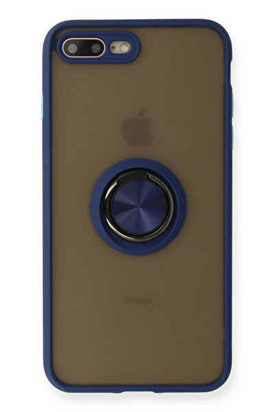 BSN STİL غطاء سيليكون من BSNSHOP 7 Plus مع حلقة مونتريال - أزرق داكن 1058986