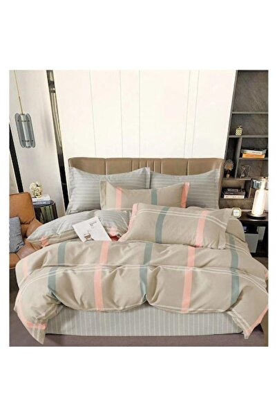 OEM Double Bed Linen Set, Colorful Stripes Print, 2 Persons, 240x250cm, Finet...