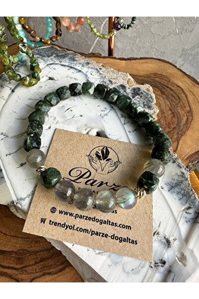 parze doğaltaş Seraphinite and Labradorite Natural Stone Bracelet