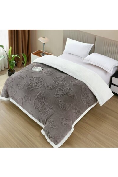 OEM Fleece Blanket with Zipper, Microfiber, 3D Butterfly Embossed, 200x230cm,...