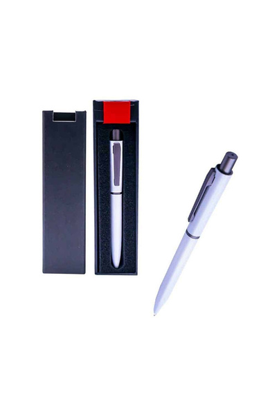 Offishop White metal ballpoint pen in gift box - (OF418)