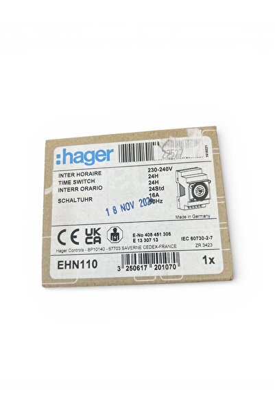 hager مفتاح توقيت يومي، قناة واحدة، 3 وحدات EHN110
