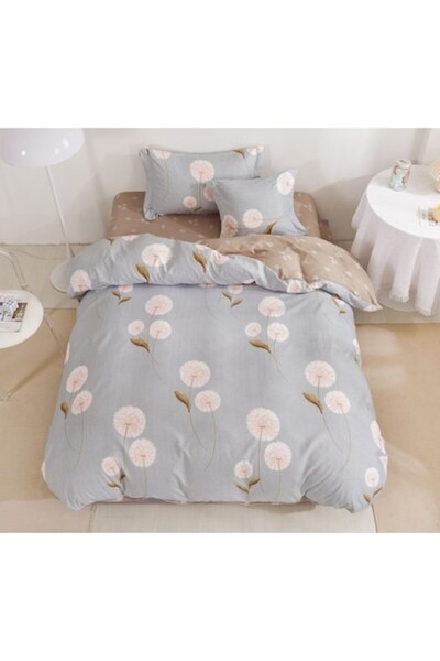 OEM Reversible Bed Linen, Elastic Sheet, Flannel, 1 Person, 4 Pieces, 140x200...