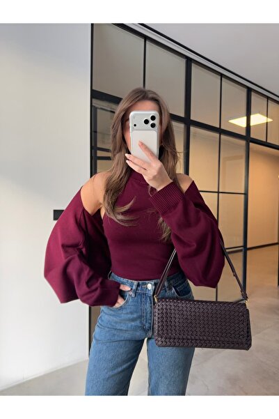 BB Bensu Buyruk BOLEROLU İKİLİ TRİKO TAKIM BORDO