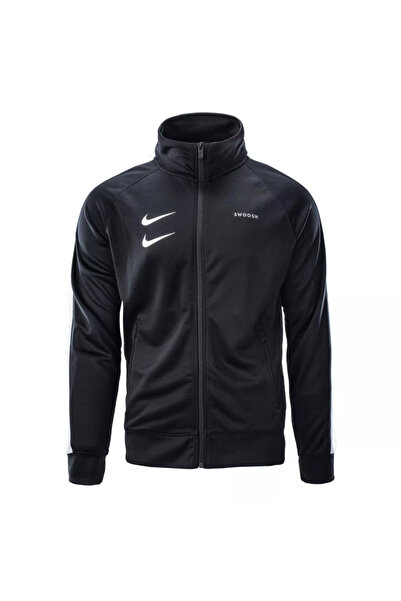 Nike Hanorac Swoosh Crewneck pentru bărbați, negru, XL