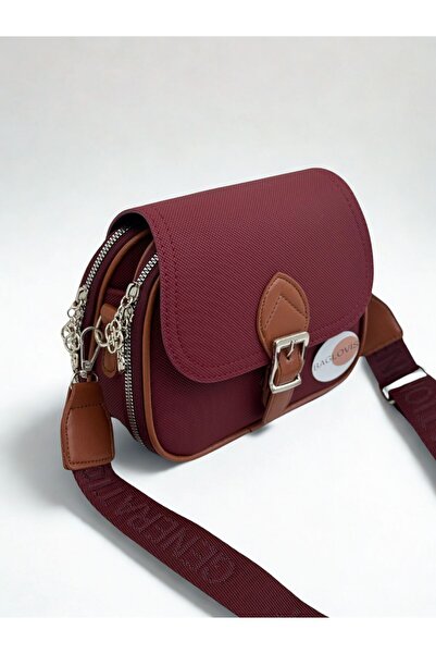 BAGLOVİS Multi-Pocket Adjustable Strap Lakos Leather Women's Cross Shoulder B...