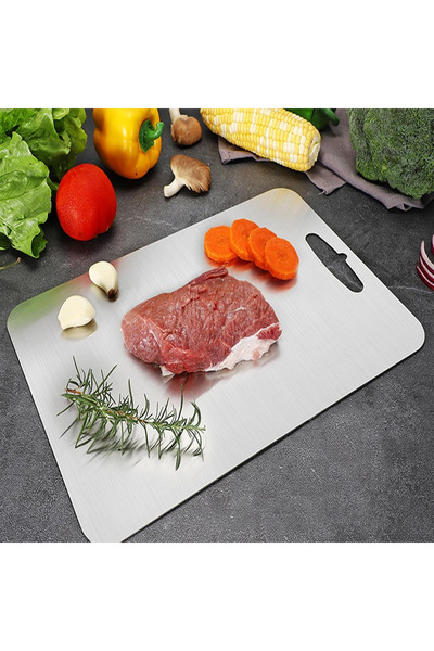 LUN لوح تقطيع من الفولاذ المقاوم للصدأ 316، ذو وجهين، لوح تقطيع للمطبخ، مناسب...