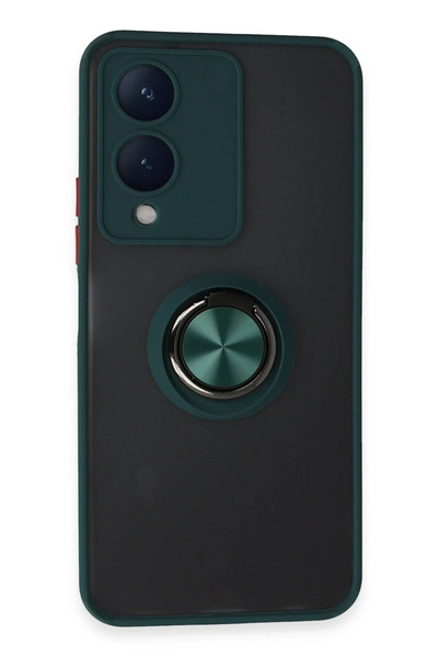 Hulyomer Hub غطاء سيليكون من هوليومر لهاتف فيفو Y17S مع حلقة مونتريال - أخضر ...