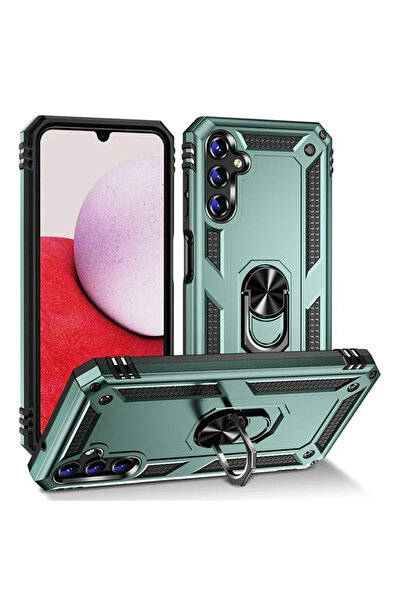 Hulyomer Hub غطاء سيليكون لهاتف سامسونج جالاكسي A04S من هوليومر مع حلقة - أخض...