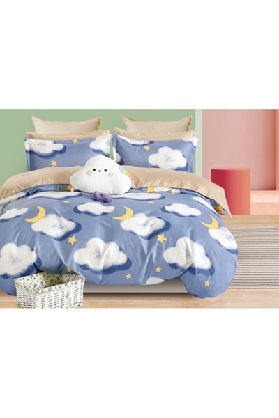 OEM Lenjerie de pat dublă, Cer înstelat, 2 persoane, 240x250cm, Finet, Multic...