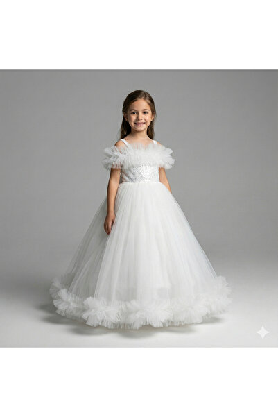 modallita فستان بناتي مزين بالترتر والزخارف