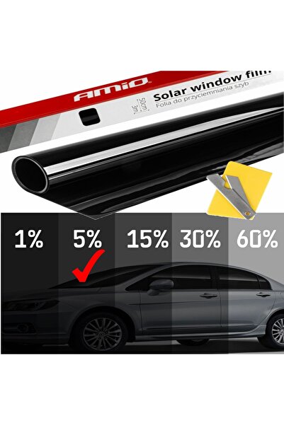 AMIO Folie fumurie pentru geamuri Super Dark Black 0.75 x 3m (5%)