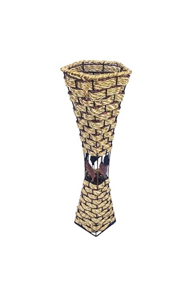 OEM Decorative Metal Vase with Braids and Applied Leaves