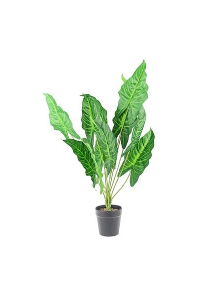 OEM Ghiveci din plastic cu plantă ornamentală, 20x60 cm, verde