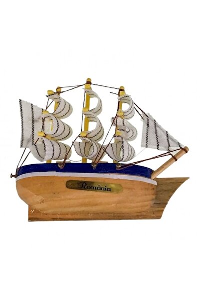 OEM Magnet cu veliere, lemn, 9x8cm, albastru-bej