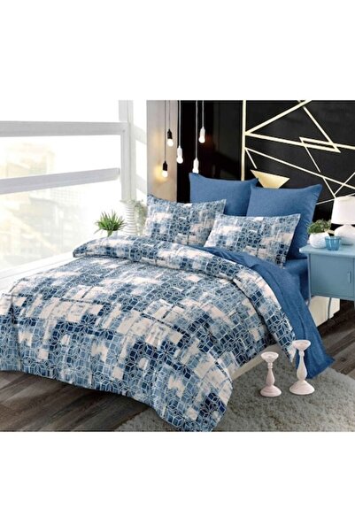 OEM Double Bed Linen Set, Spring, Elastic Sheet, 6 Pieces, Abstract Print, 2 ...