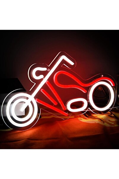 Slasa لوحة إضاءة نيون LED للدراجات النارية، مقاس 22 × 41 سم، لتزيين جدران المرآب