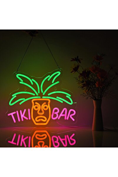 Slasa Tiki Bar LED Neon Light Sign 33x40 cm Multicolor Bar Decor