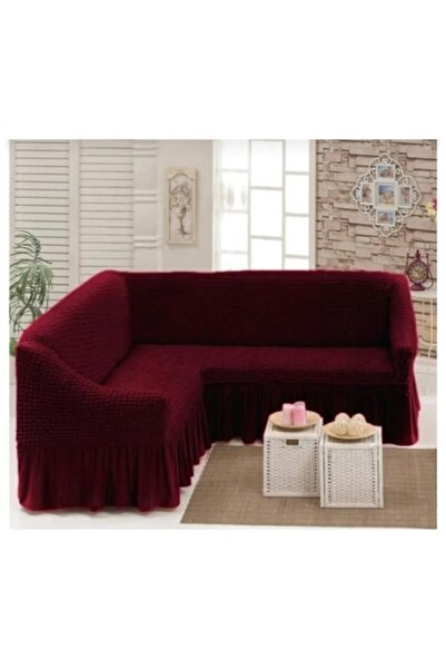 OEM Corner Sofa Cover, Creponat with Ruffles, Polyester with Lycra, 240x180cm...