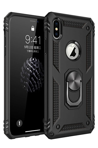 Hulyomer Hub غطاء سيليكون من هوليومر XS Max مع حلقة صوفيا - أسود 1185576