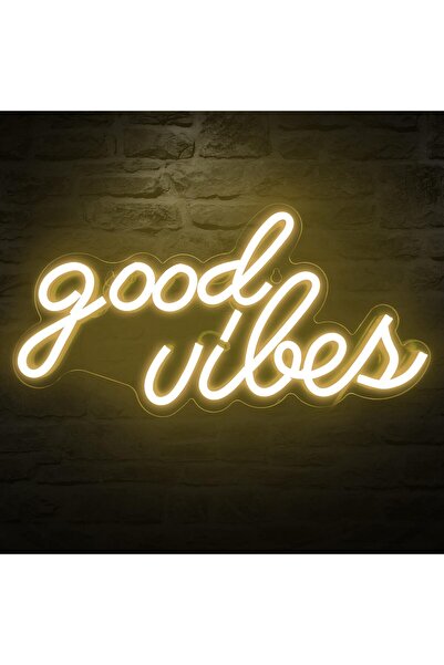 Slasa Good Vibes LED Neon Light Sign 40x20 cm Warm White Decor