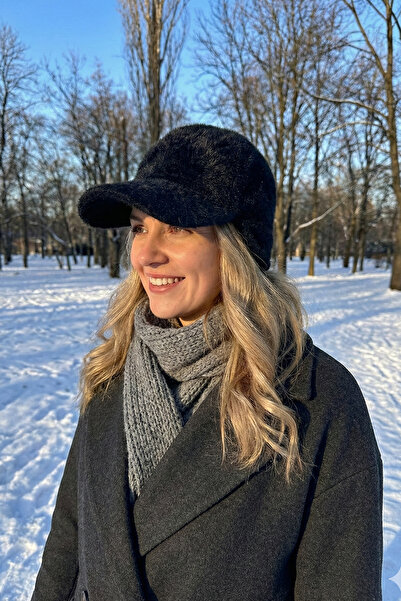 Modex Black Soft Textured Wide Brim Ear Protection Hat