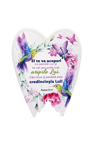 OEM Ceramic Wall Decoration in the Shape of Wings with Biblical Texts M2, 16x...