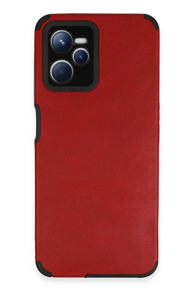 BSN STİL Bsnshop Realme C35 Case Loop Leather Silicone - Red 1058986