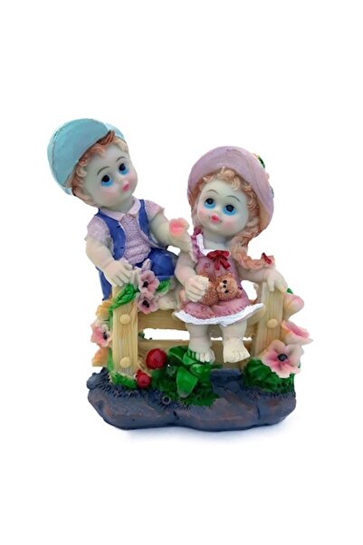 OEM Decorațiune din rășină reprezentând doi copii