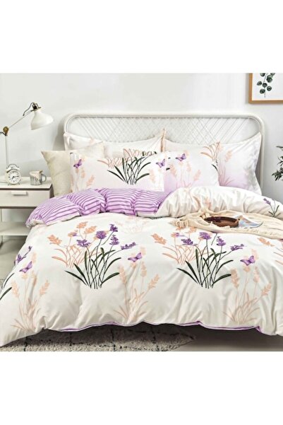 OEM Set de lenjerie de pat dublu, bumbac satinat, 4 piese, 2 persoane, 240x25...