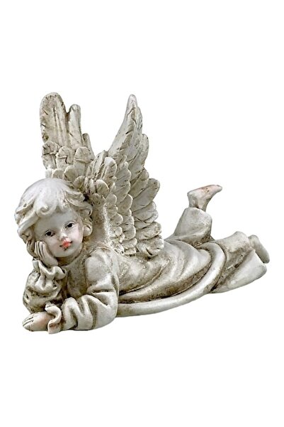 OEM Decorațiune Înger cu Aripi, Rășină, 19x14 cm, Gri Antracit